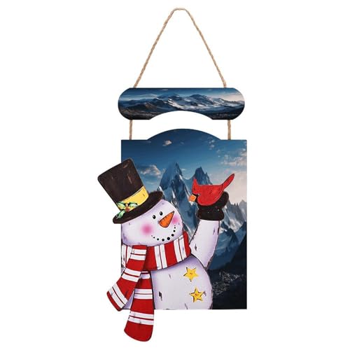 Panneau en bois bonhomme de neige Noël déco murale - 2