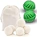 Pack bolas secadora de ropa (6 unidades + bolsa) y bolas lavadora ecológicas (2 unidades). Lavado ecológico sin químicos. Bola lana secadora (100% lana merino) y bola lavadora ecológica.