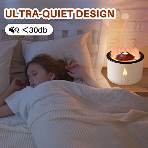 Volcano Diffuser Aromatherapy Essential Oil Diffusers, 2Mist Mosdes: Flame And Volcano, Two-Color Adjustment: Cold Blue And Warm Red Flame Lights Humidifier With Timer For Home,Office Or Yoga, Gym #TOP5