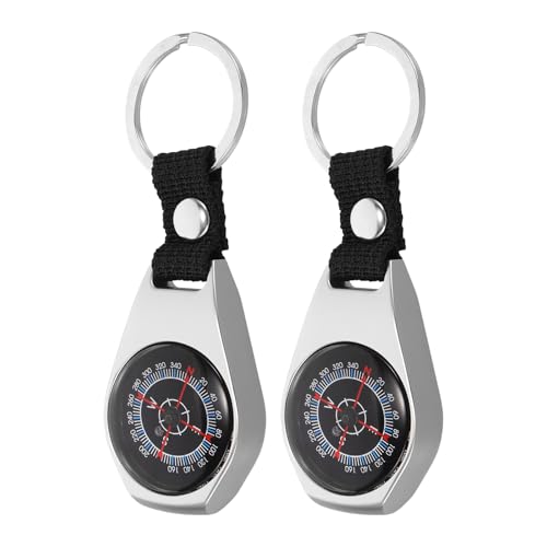 Mini brújula colgante llavero 2 piezas zinc para camping miniatura 1