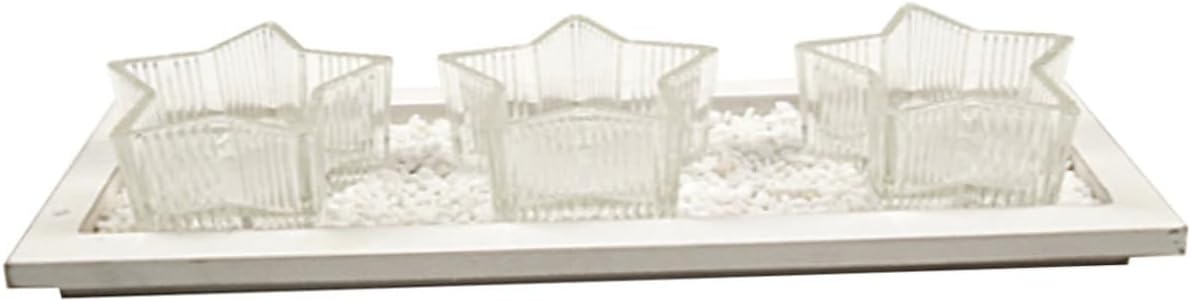 ORFOFE Glass Tealight Candle Holder Shape for Christmas Table Centerpiece Elegant Glass Candle Stand for Holiday Decor for Weddings and Special Occasions