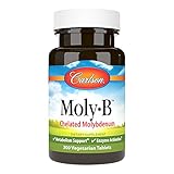 Carlson - Moly-B, Chelated Molybdenum Supplements, Metabolism Support & Enzyme Activation, Molybdenum Glycinate Chelate, 300 Vegetarian Tablets
