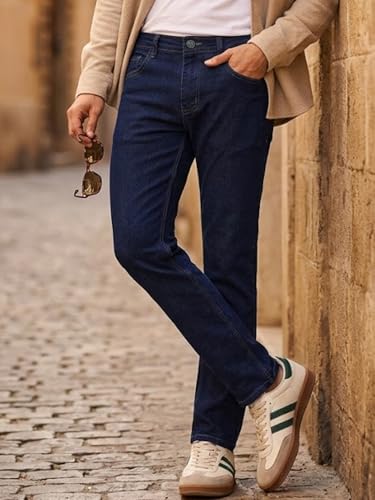 Image of Urbano Fashion Men's Slim Fit Mid Rise Washed Jeans Stretchable