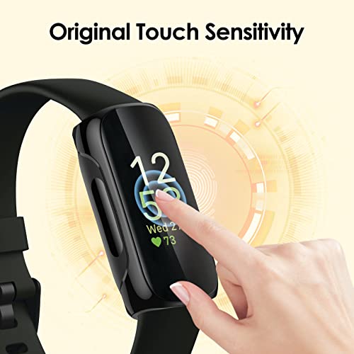 [4 Pack] Screen Protector Case Compatible With Fitbit Inspire 3, Qibox Flexible Soft Tpu Plated Protective Shell Anti-Scratch All-Around Bumper Case Accessories Compatible With Fitbit Inspire 3 Smartwatch #TOP2