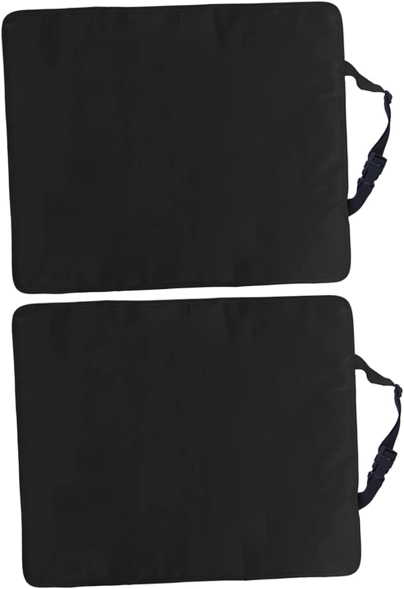 Kisangel 2pcs Vehicle Kick Mats for Back Seat Protection Anti-Scratch Rear Seat Protector for Cars Sturdy Black Pads Pets