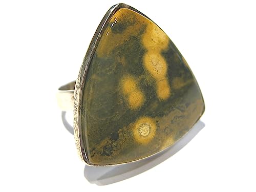 Bague Jaspe océanique argent 925 idéal pour vos tenues bohèmes et quotidiennes