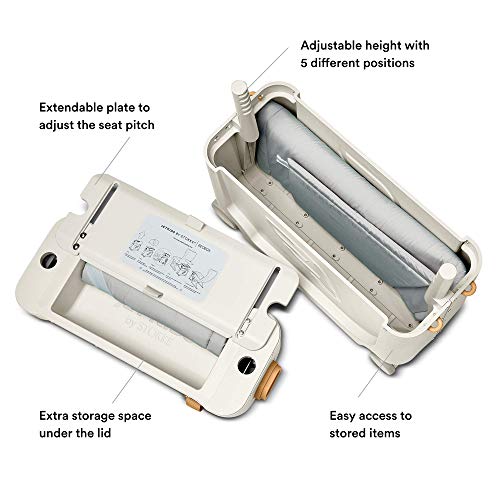 Jetkids By Stokke Bedbox, Kid's Ride-On Suitcase & In-Flight Bed, Help Your Child Relax & Sleep On The Plane, Best For Ages 3-7, White/Full Moon #TOP3