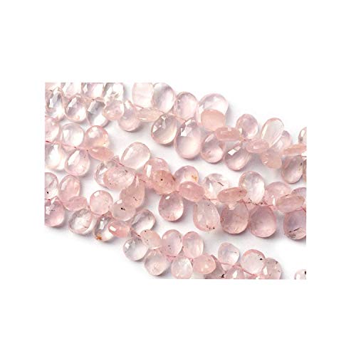 Perles briolette en quartz rose pour fabriquer vos boucles d'oreilles