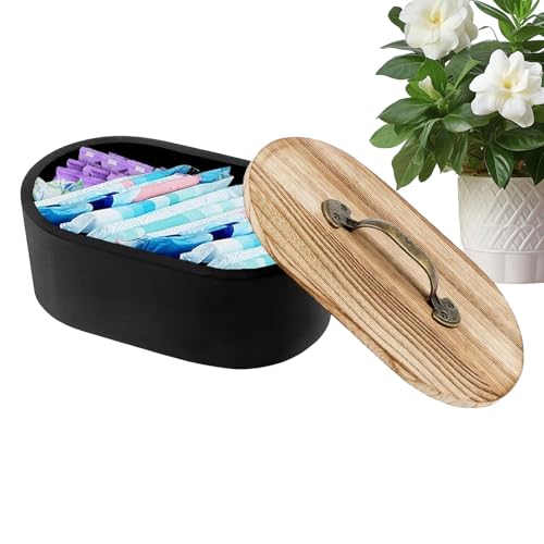 Organizador de madera higiénico con tapa protectora de cosméticos 8