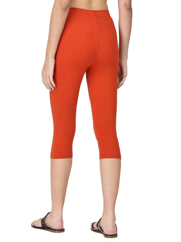 Image of Robinbosky Premium Stretchable Cotton Capri Legging for Women | Suitable for Formal wear & Casual wear | High-End Elastic Makes. The Leggings Squat Proof and Durable for Travel, Yoga, & Workout.