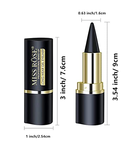 Mysense Black Gel Eye Liner Sticks Smooth Matte Black Eye-liner Pencil Tattoo Eyeliner Pen Makeup Eye-liners for Women(Black) - Image 8