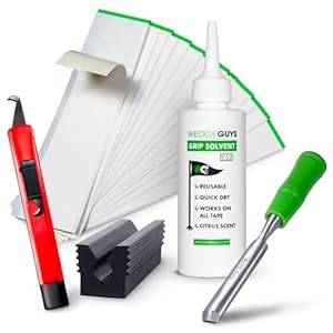 Wedge Guys Golf Grip Kits for Regripping Golf Clubs – Professional Quality – Options Include Hook Blade, 15 or 30 Tape Strips, 5 or 8 oz Solvent, Grip Tape Remover, Bench Vise & Rubber Clamp