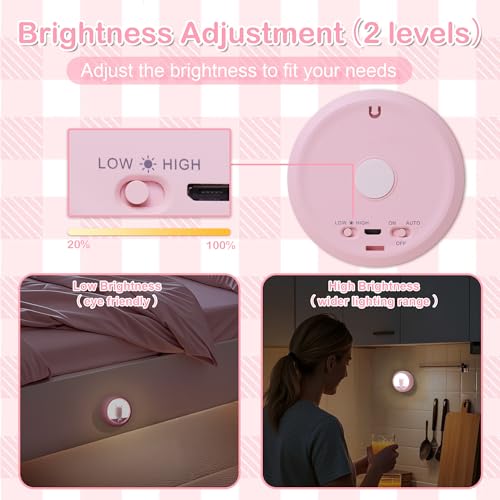 Image of Attivolife Cat Motion Sensor Night Light, Magnetic Rechargeable Locker Wall Lamp with Dimmable, Portable Warm White LED Bedroom Light, Cute Decor for Girl Bathroom Hallway Stair Kitchen Wardrobe