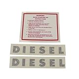 Tractor Decal Set, Minneapolis Moline Diesel, Warning Quick Starting Instructions, Vinyl