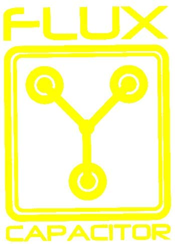 12.8 x 9 CM Approx Flux Capacitor Bumper Sticker Vinyl Car Sticker Decal Yellow