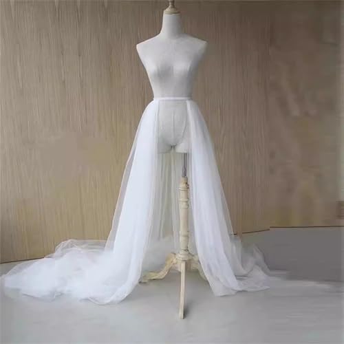 Tulle Tutus Long Skirt Wedding Party Cocktails Proms Bandages Meshes Maxi Skirt Overskirt Overlay Bridal Tulle Overskirt White3