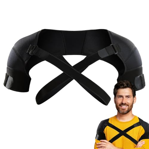 scyca Ortesis de apoyo para la estabilidad del hombro, ortesis de hombro doble, vendaje de compresión ajustable para el hombro, equipo de protección deportiva, manga de compresión transpirable con