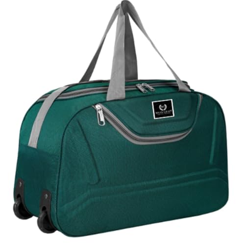 Waan Craft Travel Duffel Bag, Black with Grey Trim, Spacious Weekender Shoulder Bag (Green) 2 41mrOqn2miL