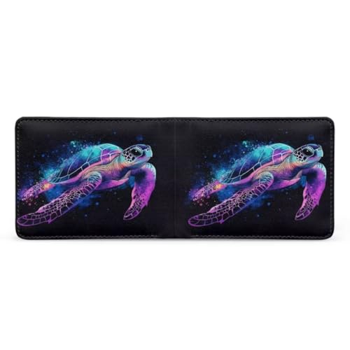 Image of Coldinair Colorful Sea Turtle Wallet for Teen Boys Kids Purse Wallets Leather Kids Boys Bifold Wallet for Children Teenager