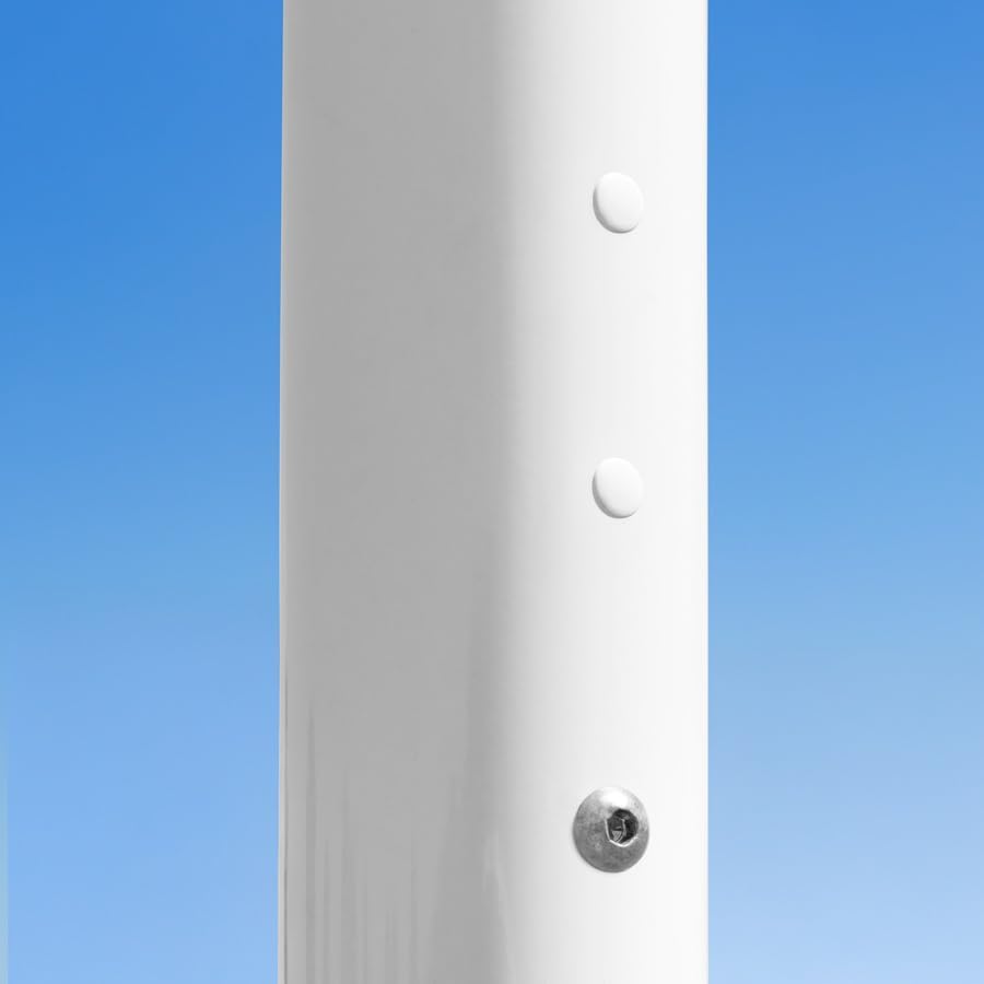 FORZA Steel76 Socketed Rugby Posts – Heavy Duty Aluminised Steel Rugby Goal Posts, 6m or 9m Height, White Powder Coated, Ground Socketed, Regulation Compliant for Clubs & Schools