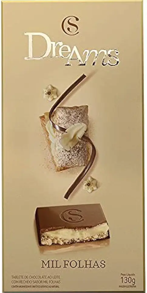 Tablete de Chocolate Dreams Mil Folhas Cacau Show 130g
