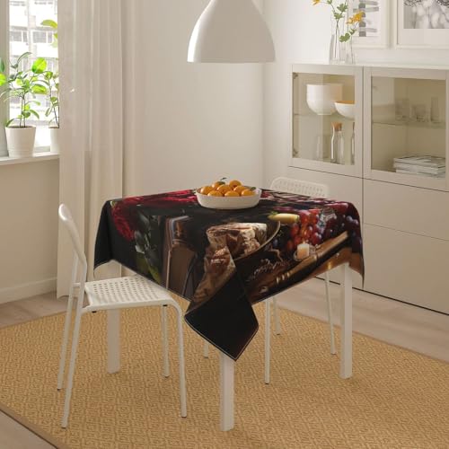 Nappe imperméable infroissable lavable pour table carrée de fête