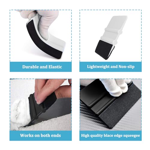 2 Stück Youzzei Rakel mit Filzkante, Folienrakel mit Filzkante Filzrakel, Kunststoff Rakel Folierungs werkzeug für Verklebung von Folie Wandtattoo,Fensterfolie Tönungsfolie Rakel für Auto-Schwarz*Weiß