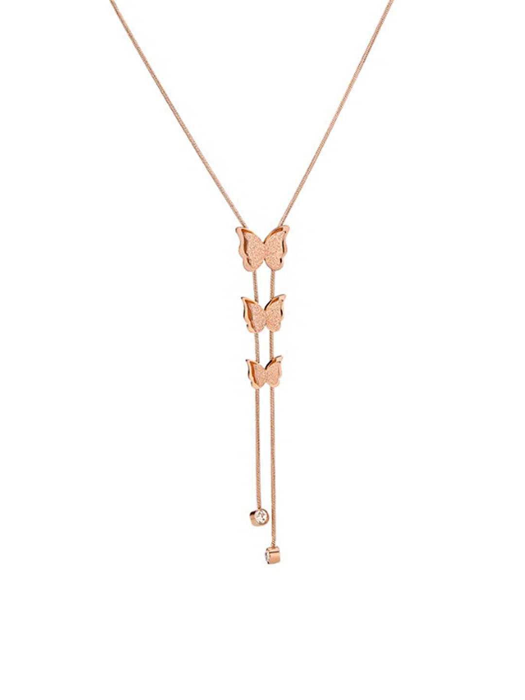 Yellow Chimes Butterfly Pendant for Women Stainless Steel Rose Gold-Plated Butterfly Chain Pendant Necklace For Women and Girls. (B09NW167Y7) Amazon Price History, Amazon Price Tracker