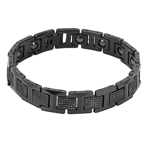 Bracelet Magnétique pour Hommes Thérapie pour le Soulagement de la Douleur Arthritique et du Canal Carpien, Bracelet Aimants de Santé en Titane