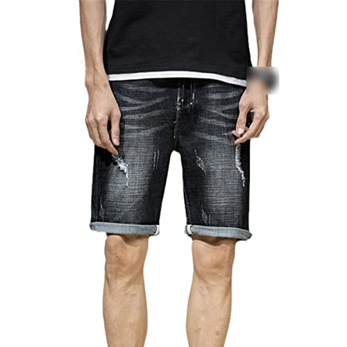 Short en jean pour homme en coton premium Kelsiop noir élégant et ajusté
