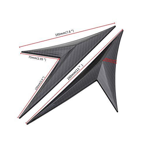 Btuty Lábio da asa lateral do spoiler para carro 2 peças em formato de folha de fibra de carbono pre