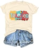Teacher of All Things T-Shirt Women Teacher Shirt Teacher Life Tee Casual Short Sleeve Tops Apricot
