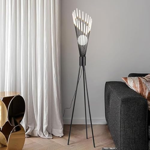 Lámpara de pie negra regulable de 165 cm con interruptor de pie e iluminación LED 3