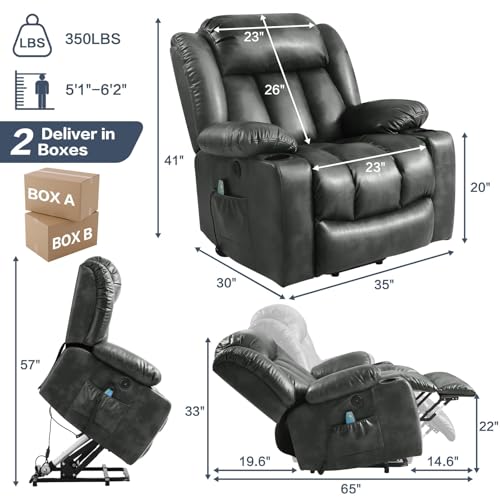 Sillón eléctrico reclinable con calefacción y masaje miniatura 2