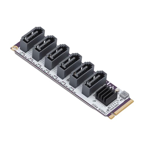 Pomya 6 Port Controller Card | PCIe 3.0 to 6Gbps M.2 M Key Adapter RTL9100 Chip Plug and Play for NAS miniatura 4