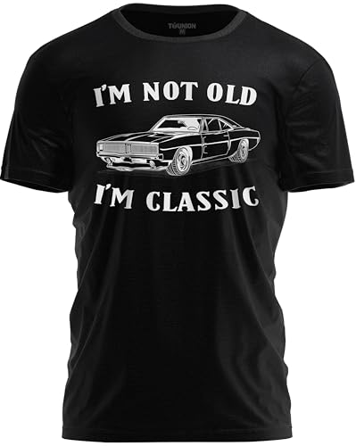 TeeUnion Im Not Old Im Classic Funny Car Graphic T-Shirt for Men Black