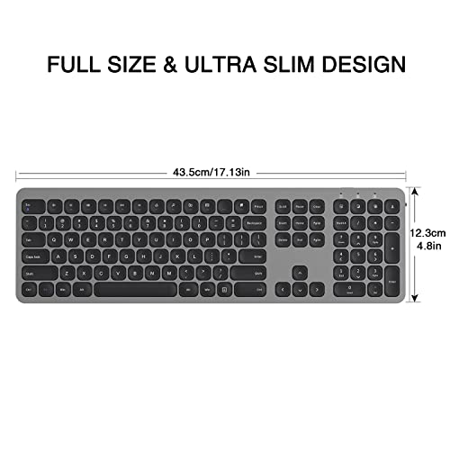 Image of cimetech Wireless Keyboard with Number Pad, Full Size Computer Keyboard, Slim Silent Keyboard for Laptop Desktop PC Windows