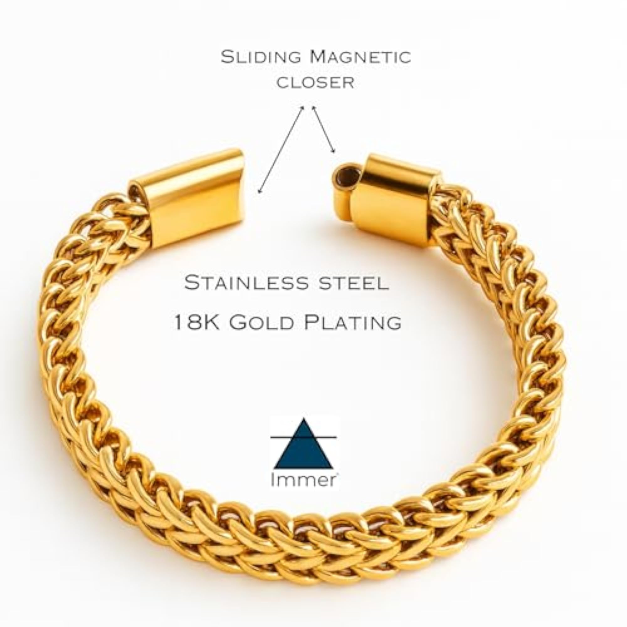 Men's Cuban Bracelet, Stainless Steel in Gold & Silver Plating