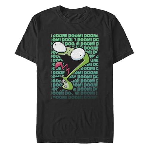 T-shirt imprimé Nickelodeon Gir Doom Repeating homme vêtement col rond