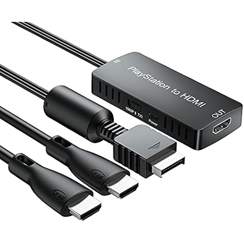 LiNKFOR PlayStation to HDMI Converter Adapter 1080P HD Link Cable for PS1 PS2 PS3 Better Colour Saturation Compatible with PS1/ 2/ 3 to HDMI Cover