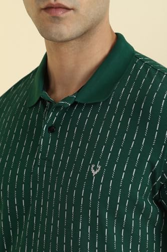 Image of Allen Solly Men's Polo T-Shirt | All-Over Print | Regular Fit | Cotton Comfort Feel | Smart Casual Wear