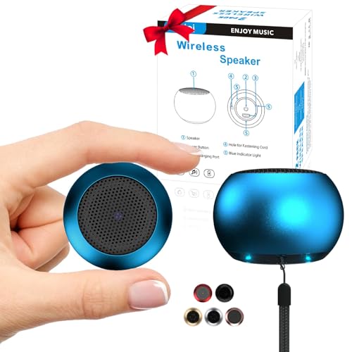 SEVENKA 2 Bluetooth Mini Speakers, 3W Small Portable Wireless Speaker with Lanyard, Water Resistant, Wireless Stereo Pairing, Rechargeable Metal Mini Speakers for Phone, Tablet, Built-in Microphone