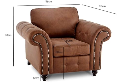 Image of A to Z Furniture Classic 3+2=5 Seater Sofa Set Luxury Chesterfield Leatherette Sofa in for Home Living Room & Office (3+2+1=6 Seater Leatherette febrick)