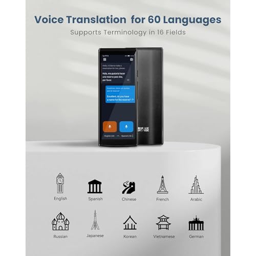 Language Translator Device, 5" Two-Way Language Translator with Real-Time Speech Translation in 60+Languages, Offline/Online Translation, Exportable Translation Records for Travel, Business, Learning by iflytek - Image 7