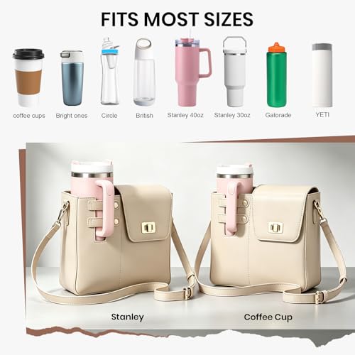 Image of Asaint Stanley Cup Purse Crossbody Bag for 40oz Tumbler with Handle, Water Bottle Purse Pocket Adjustable Strap