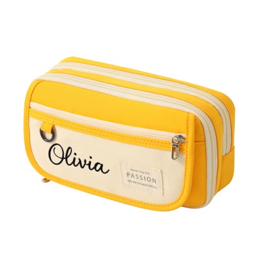 Vixznae Personalised Pencil Case for Students, Custom Embroi