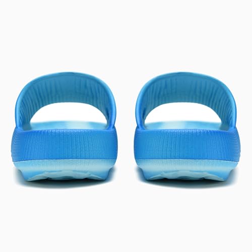 rosyclo Cloud Slides for Woman and Man, Pillow House Slippers Super Soft Comfy Non-Slip Massage Bathroom Shower Shoes Cloud Cushion Slide Sandals for Indoor Outdoor,Ocean