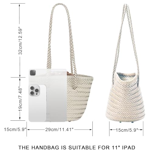 Image of Woven Tote Bag For Women, Fashion Crossbody Shoulder Bag, Casual Top-handle Handbags, and Travel Purses Phone Bag