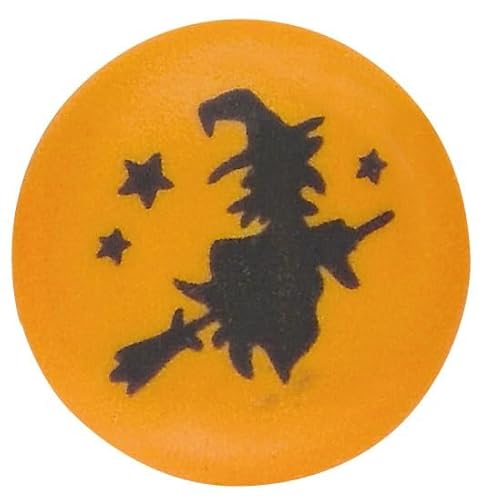 Kaffeehaus Diamant - essbare Zuckerdekoration Halloween - 12 Rondelle mit Halloween Motiven und 6 Kürbisgesichter aus Zucker - Streudeko für Muffins, Torten, Kuchen und Cupcakes - gruselige Aufleger