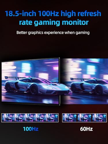 Image of Portable Monitor 18.5'' 1080P 100Hz 100% sRGB, Aluminum Alloy Shell, IPS Travel Monitor with USB-C HDMI Large Portable Screen for Laptop MacBook PC PS4 /5 Gaming Monitor with Kickstand